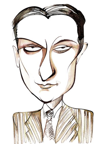 Dinu Lipatti, Romanian pianist and composer, caricature by Neale Osborne